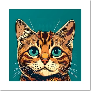 Lovely Cat Face Beautiful - Colorful Kitten Lover Posters and Art